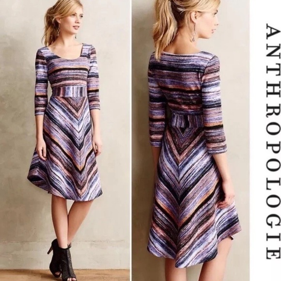 Maeve Kebren Anthropologie Striped Cotton Dress - Picture 8 of 16
